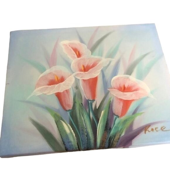 3 Piece Hand Painted Calla Lily/ Magnolia Paintings Set - Picture 3 of 9